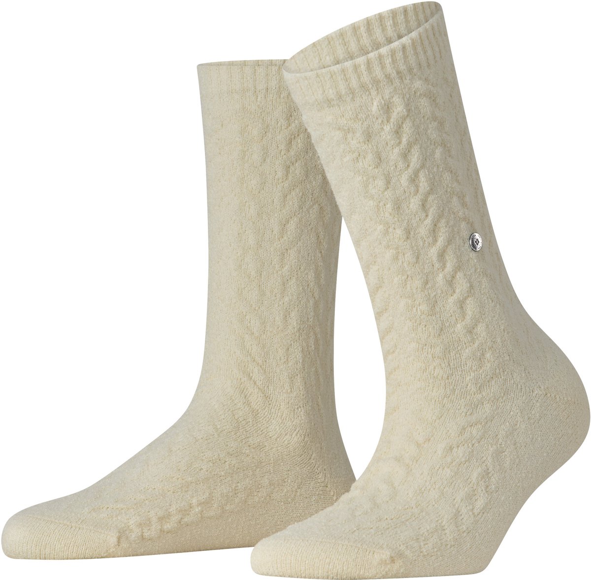 Burlington Cable eenkleurig katoen sokken dames beige - maat 36-41