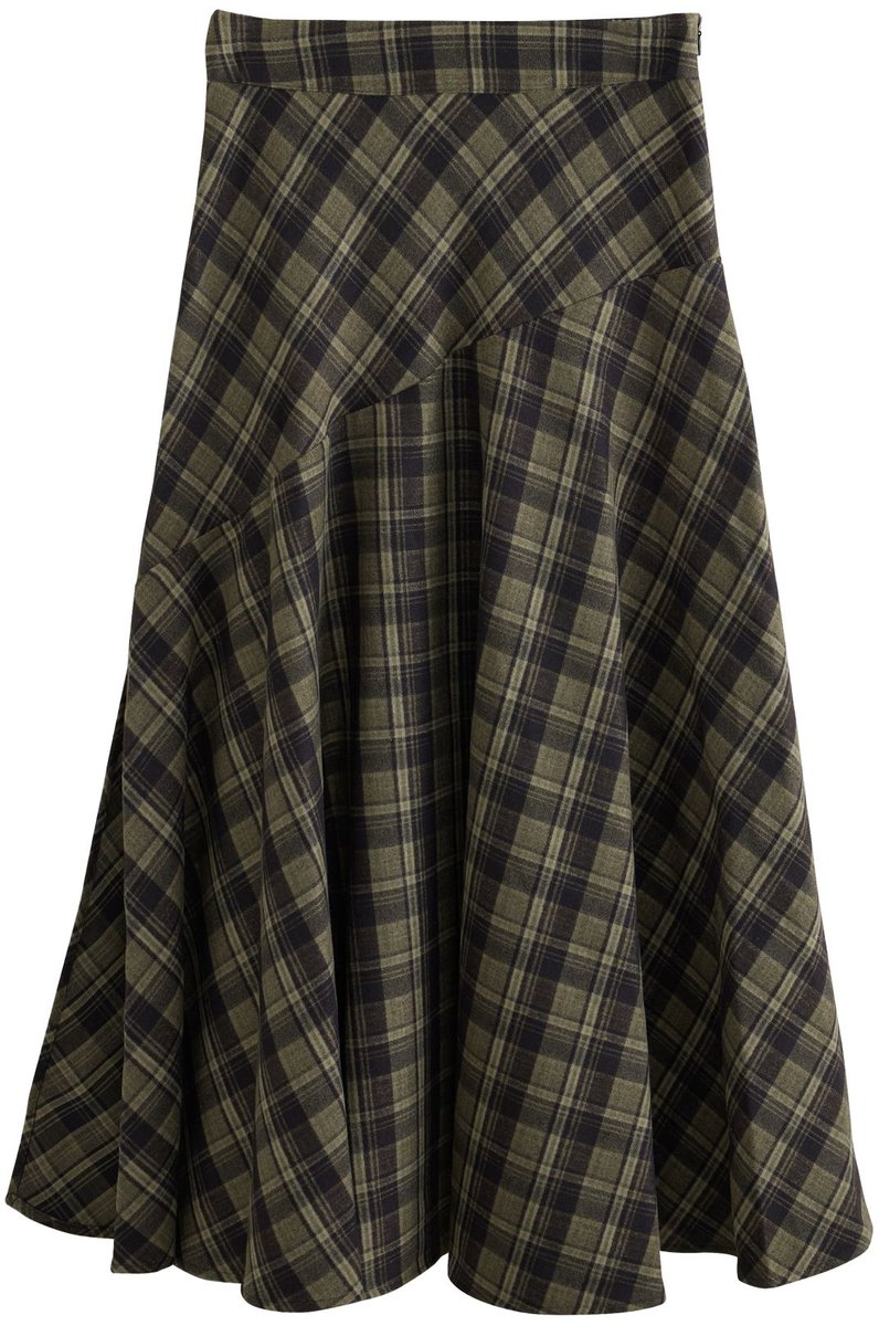 Next - Dames - Geborstelde maxirok met lage taille - Groen