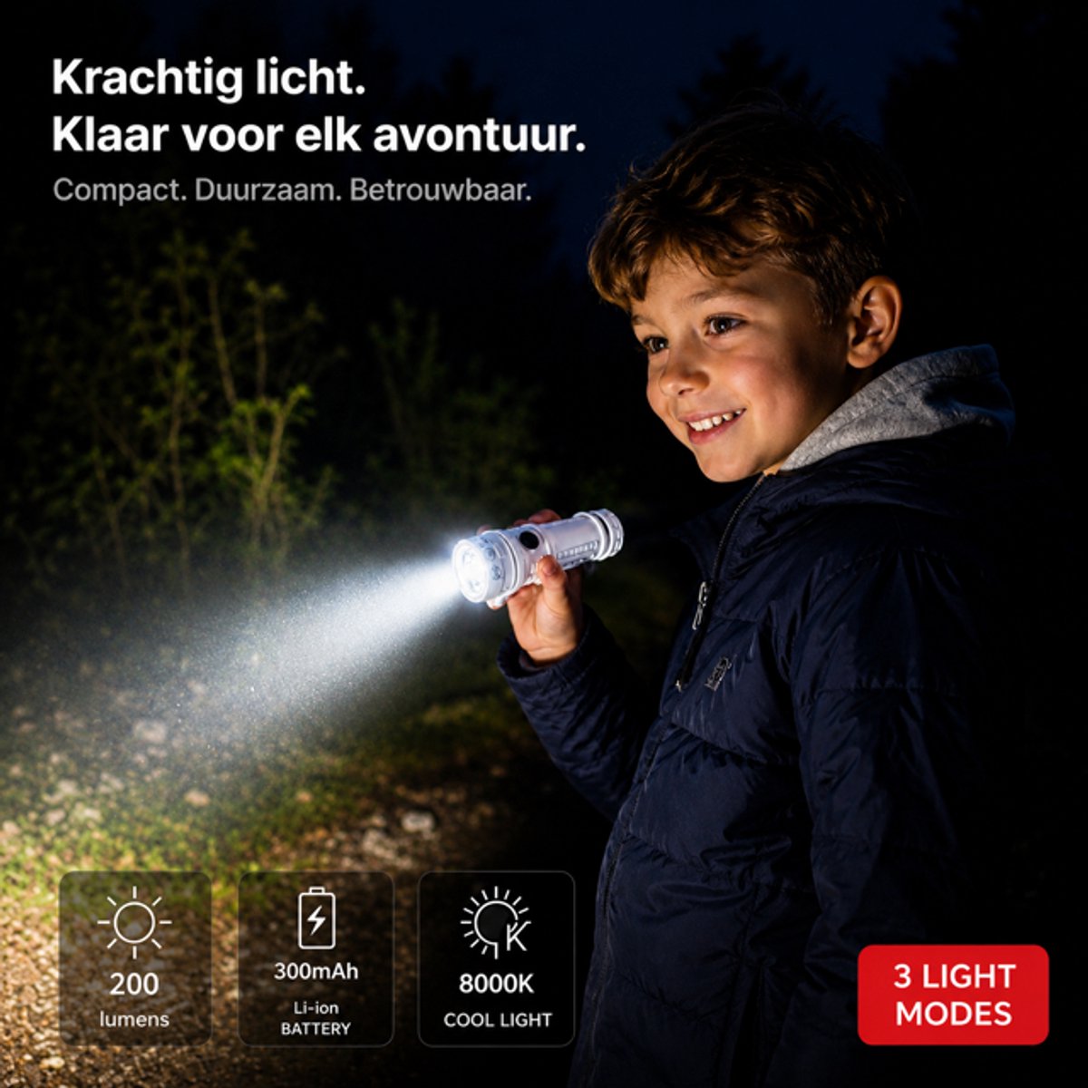Virone Flashlight-licht-compact-portable-oplaadbaar-accu-USBC-Veilig-Donker-model LT-29-wandelen-kamperen-auto — cadeau in Sport & Outdoor - foto 3