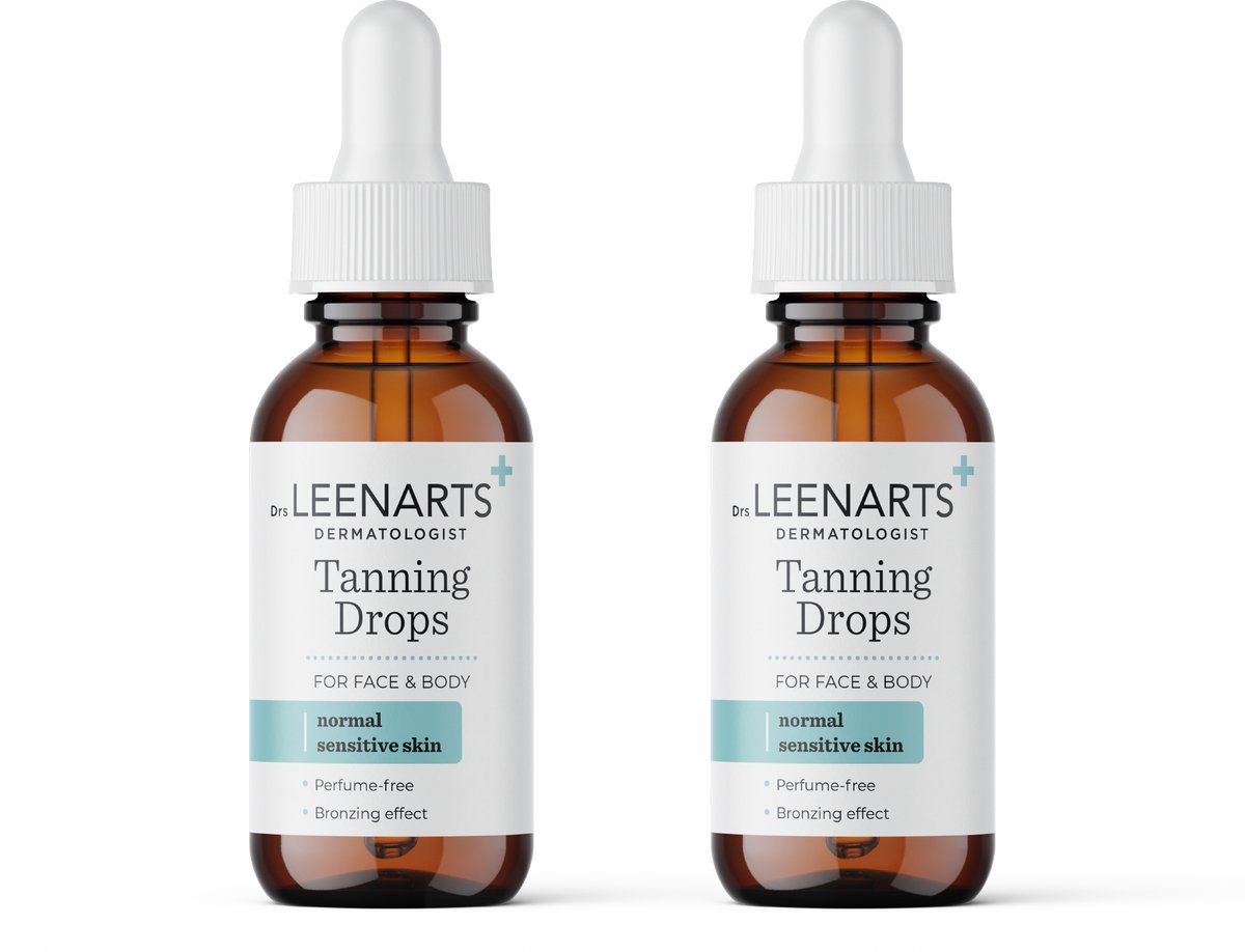 Drs Leenarts 2x Tanning Drops – Zelfbruiner voor Gezicht & Lichaam – Parfumvrij – 60ml