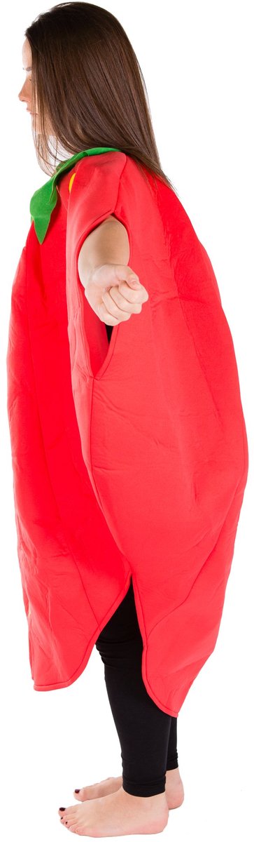 SnelShoppen - Verkleedkostuum Aardbei Rood voor Kinderen - Leuk Fruit Kostuum - Ideaal voor Feesten, Verjaardagen en Carnavals - Maat 110-140 cm - Kat