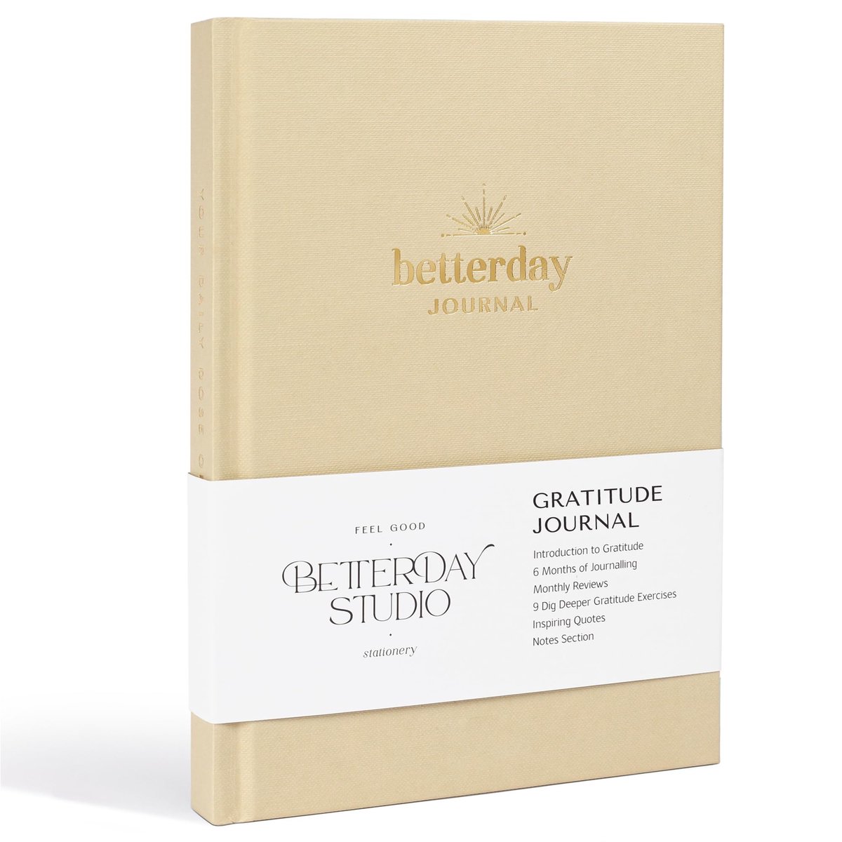 SnelShoppen - Betterday Studio Dankbaarheidsdagboek, Mindfulness Dagboek, Zelfzorg Wellness Boek, Dagelijks Dankbaarheidsboek, Licht Beige Kleur, Voor