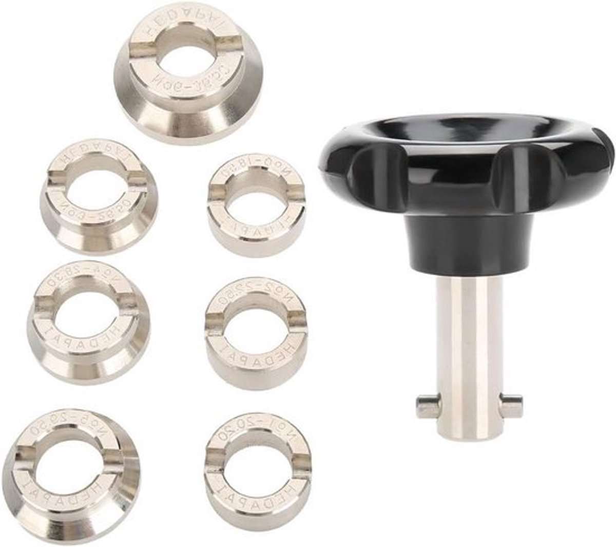 Professionele Horloge Reparatietools met 7 Vervangbare Doppen voor Horlogemakers, Inclusief Achterdeksel Openaar en Precisie Gereedschap