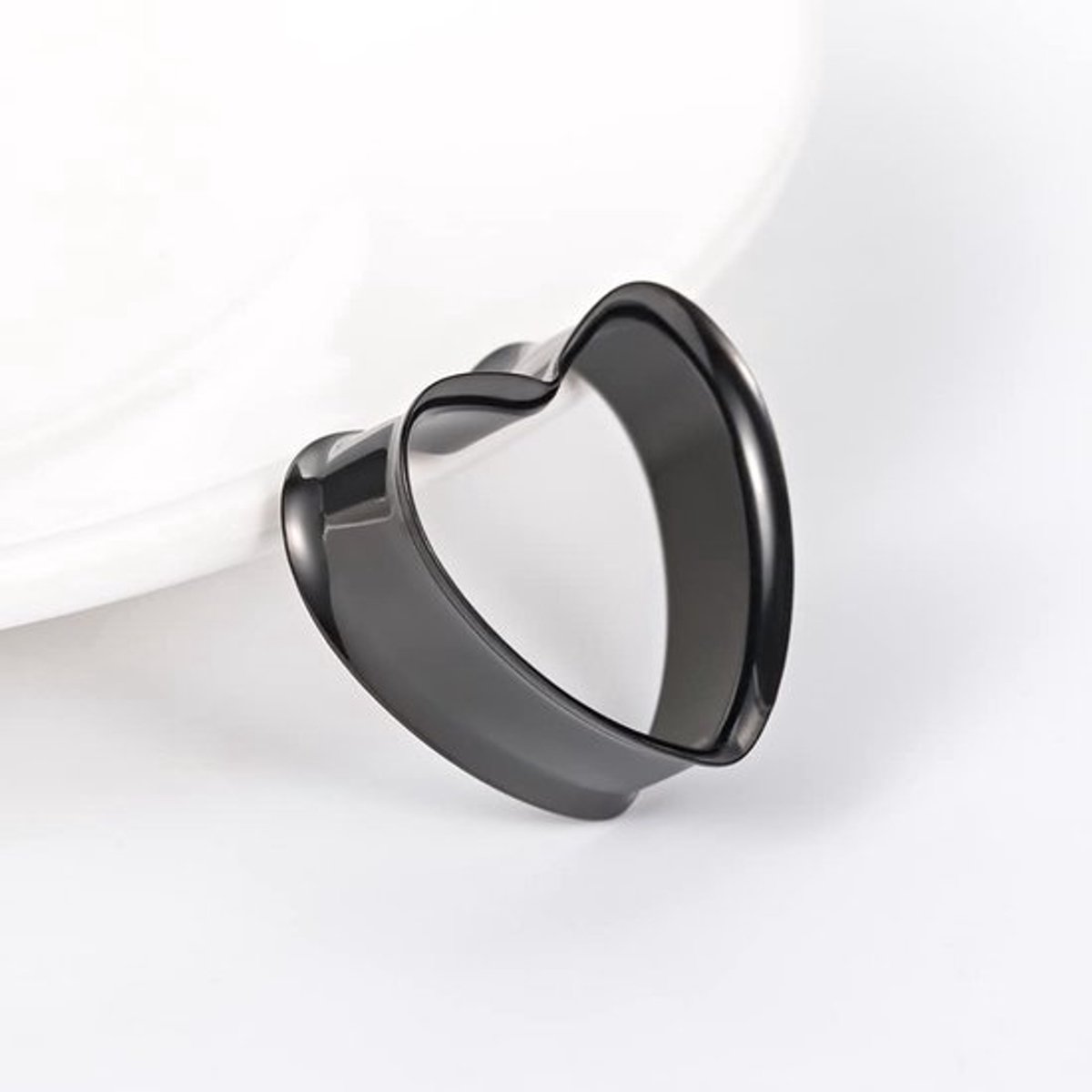 Trompettunnelstekker Hartvormig - Roestvrij Staal - Expanderpiercing - 0 g/2 mm - 1/2"(12 mm) - Geschenkdoos - Piercing