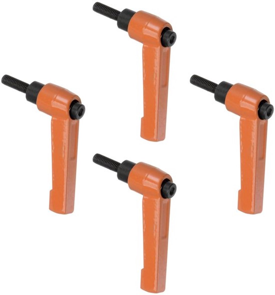 Klemhendels 4 stuks - Verstelbaar - Snelspanner met drukknop - Aluminiumlegering - Buitendraad schroefnoppen - Voor machines en apparatuur - Schroefknoppen