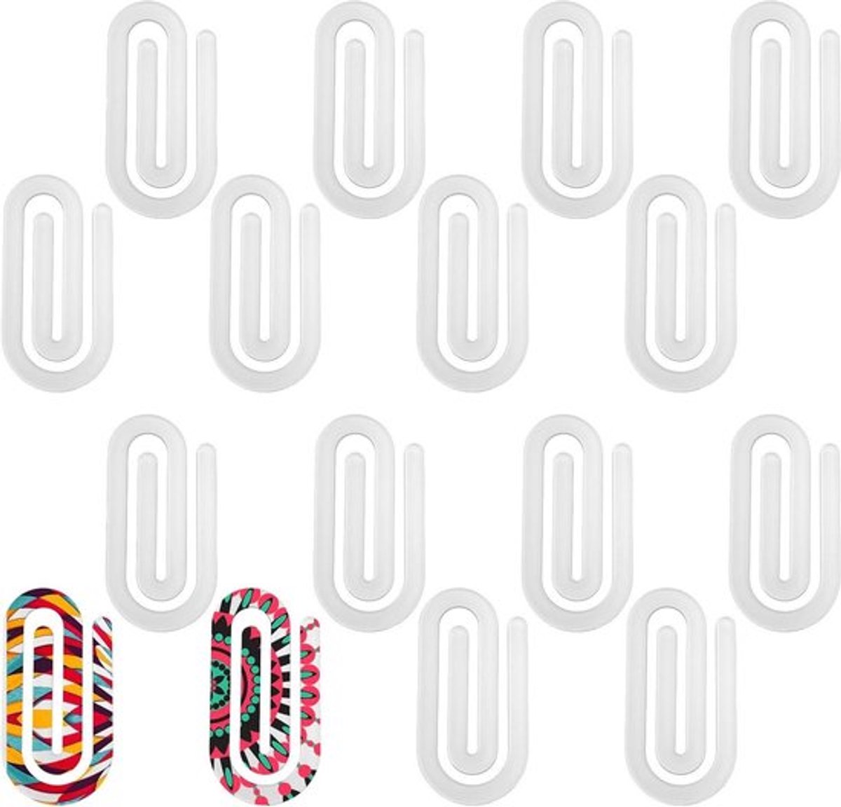 Sublimatie Paperclips Set van 16, 10x5 cm – Acryl Paperclips voor Persoonlijk Kantoor, Thuis, Cadeau – Knutselen, Klaslokaal, School – Leraar Benodigdheden.