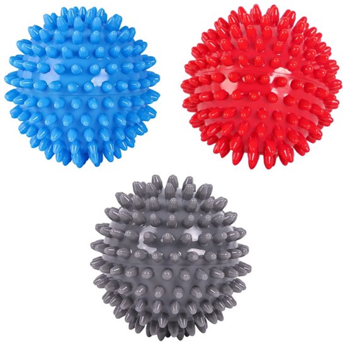 Massageballen 3 stuks 6 cm - Egelballen - Trigger Point Massage - Spiermassage Rug/Benen/Voeten/Handen - Duurzaam en Wasbaar - Fascial Balls