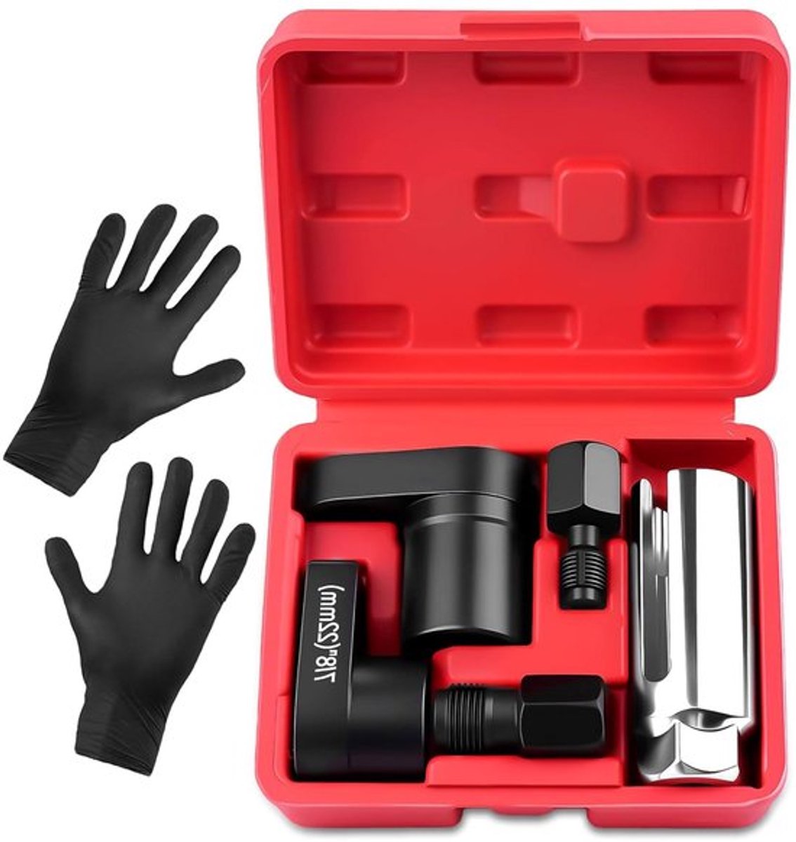 Autogereedschap: Professionele dopsleutel set voor lambdasondes auto - 5-delige reparatieset met zuurstofsensoren - In- en uitbouwen auto sensoren