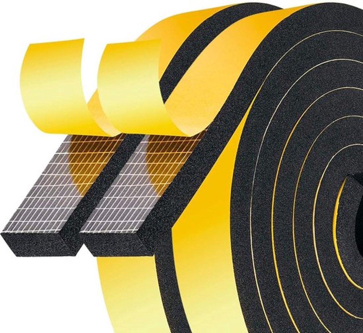Zelfklevende Sealing Tape voor Deuren - Zwart, 20 x 10 mm - Geluidsisolatie, Weerbestendig en Energiezuinig