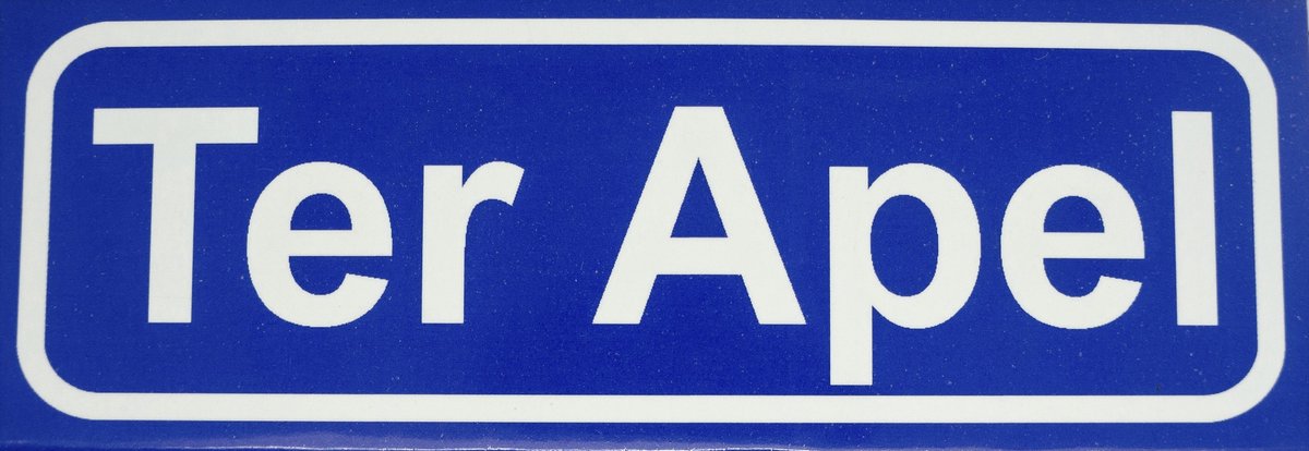 Souv© - koelkast magneet - plaatsnaam bord - kombord - souvenir - koelkastmagneetje - relatiegeschenk Ter Apel