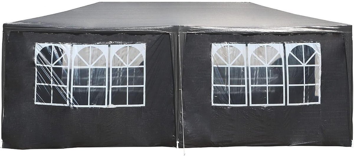 Tuinpaviljoen - Feesttent - Feesten en festivals - Oprolbare zijwanden - 3 x 6 meter - Grijs