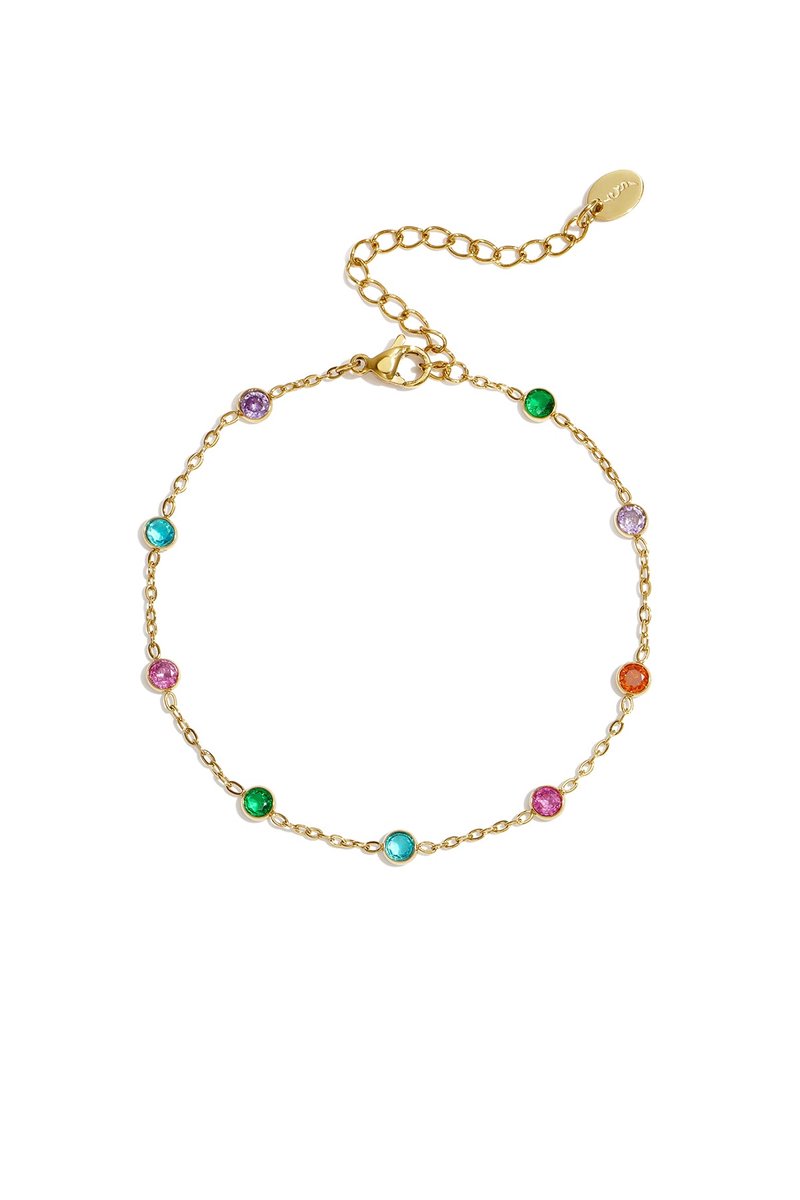 Elin - Armband - Zirkonia - Stainless Steel - - gemengde kleur