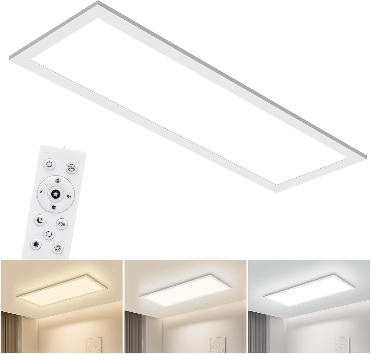 Oraymin LED Plafondlamp Wit 58x20 cm - 24W 3100LM - Dimbaar - 3000-6500K - Ultra Dun Paneel
