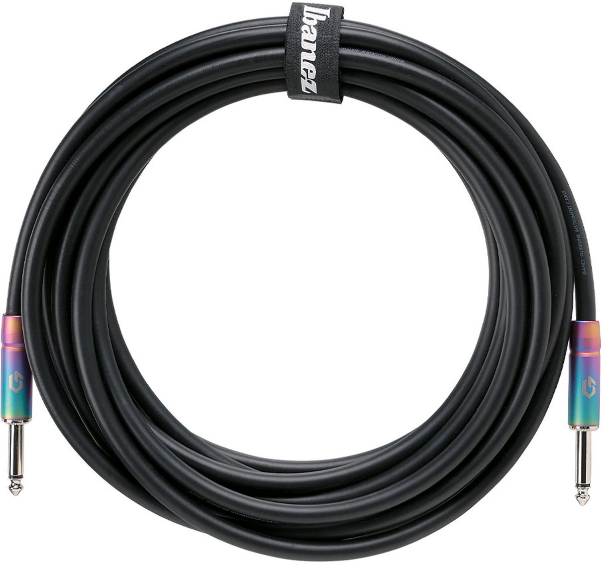 Ibanez GL20 Glideline Gitaarkabel Zwart met Multi Color Plugs 6 Meter