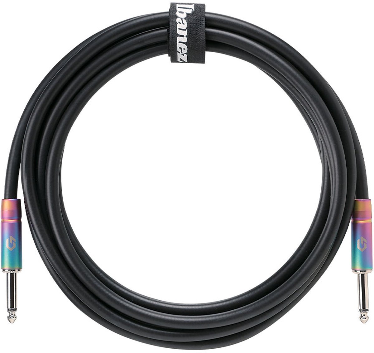 Ibanez GL10 Glideline Gitaarkabel Zwart met Multi Color Plugs 3 Meter