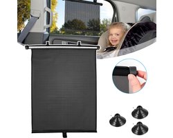 Zonnescherm Voor Zijruiten Van De Auto - Autoraamzonwering Rolgordijn - Uitschuifbaar Zonnescherm - Uv-Zonbescherming Voor Baby's