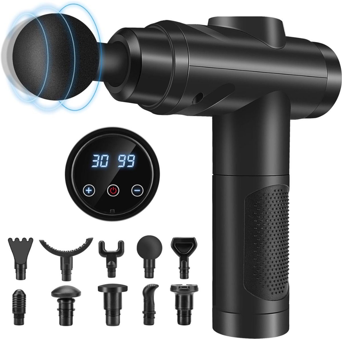 Lìon® Massagengun - Massage Pistool - Massage Gun - Zwart - 10cm x 10cm x 10cm