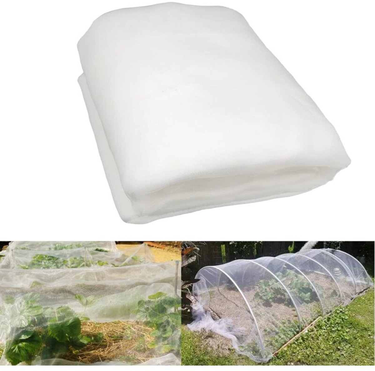 Vogel- en insectennet, tuinnet, insectennet geschikt voor de moestuin, fijnmazig insectennet, gebruikt ter bescherming van planten, bloemen, groenten en fruit, 2,5 m x 10 m.