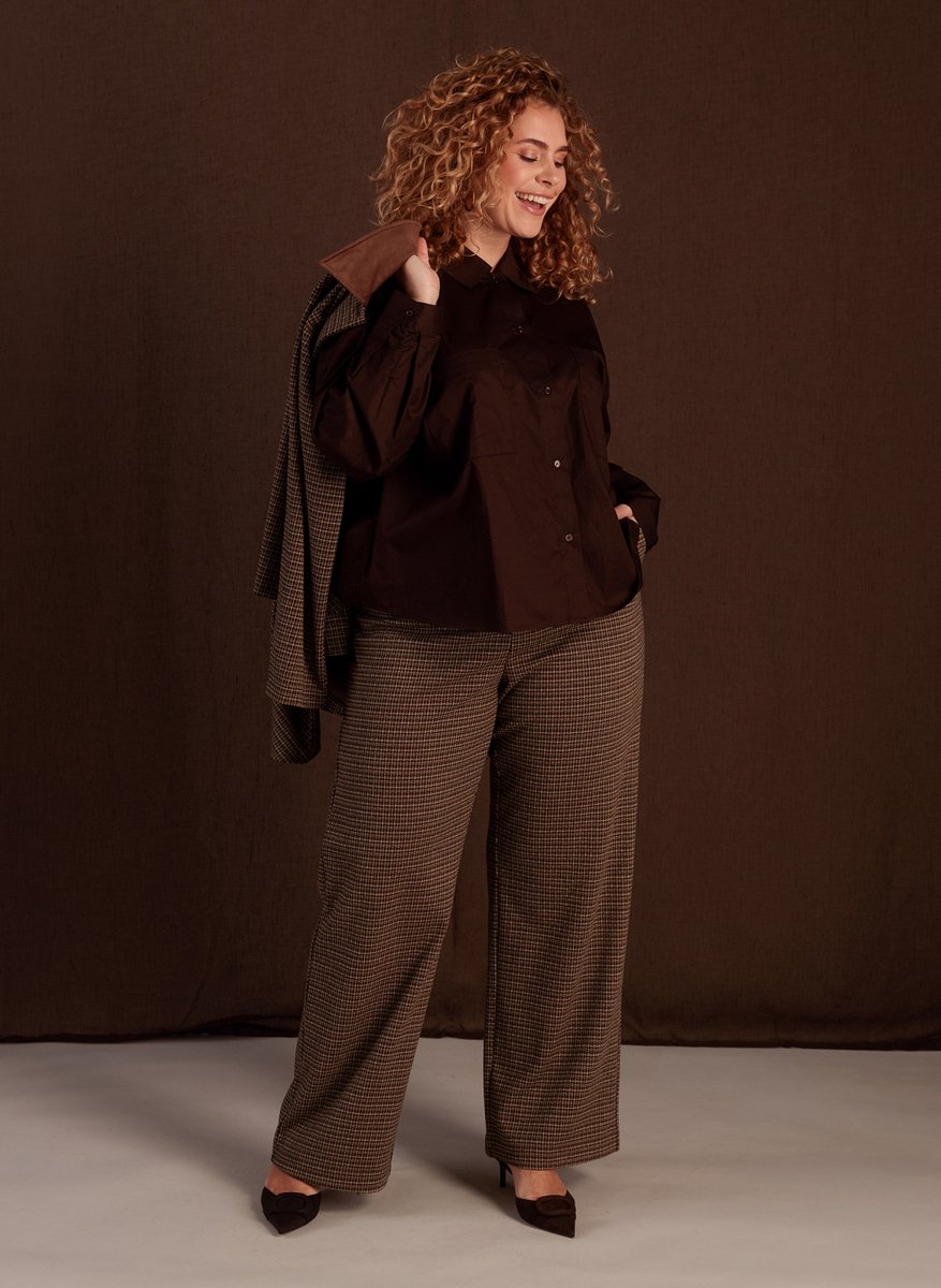 YEST CURVE Tylene Blouses - Dark Brown - maat 3(52)