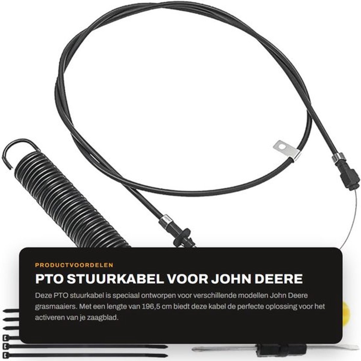 Stuurkabel GY22387 - Voor John Deere 100-serie - Lengte 196,5 cm - Geschikt voor grasmaaiers - Onderdeelnummer PC10441 - PC11755 - PC12155 - Kabel