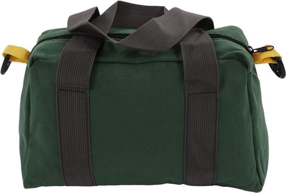 Gereedschapstas - Opslag - Zware uitvoering - 12 inch - Draagbaar - Thuisorganizer - Canvas - Brede Mond - Geschikt voor Reparatie - Zwart - Handtas met Grote Capaciteit voor Schroevendraaiers Moersleutel Tang Nagels Tangen.