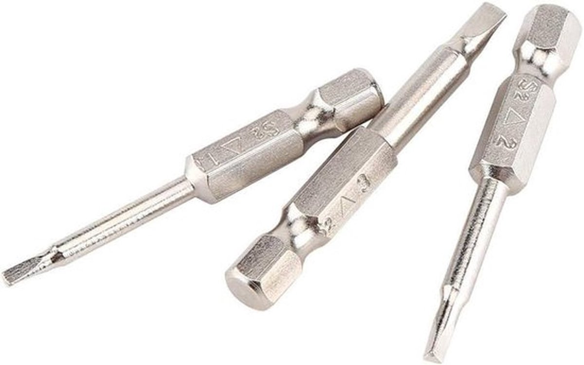 - Driehoekige Schroevendraaier - 5 Stuks S2 Staal - TA1.8/TA2.0/TA2.3/TA2.7/TA3.0 - Set met Magnetische Bits - Geschikt voor Elektronica Reparaties - Zwart Model.