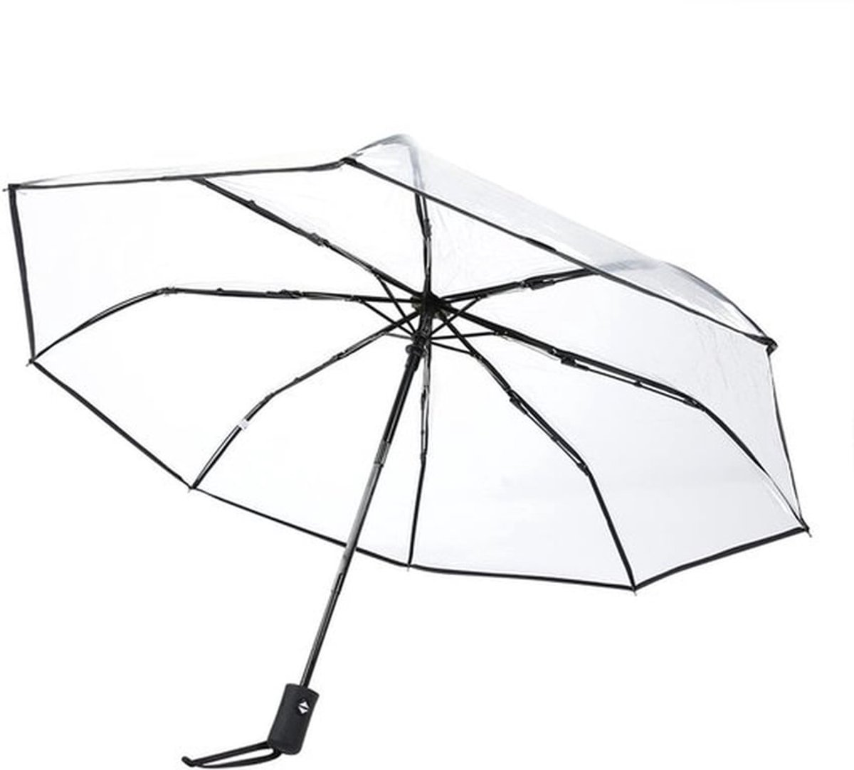 Paraplu Opvouwbaar - Transparante Paraplu - Draagbare Paraplu - Huishoudelijke Accessoires - Vouwlengte 27cm - Materiaal: Geolied Papier/Staal/Kunststof - Regenbescherming