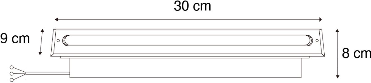 Qazqa led moderne grondspot voor in de tuin - 106890 - zilver, incl. 10W geintegreerde led, 30cm, IP65, rechthoekig, in set van 4.