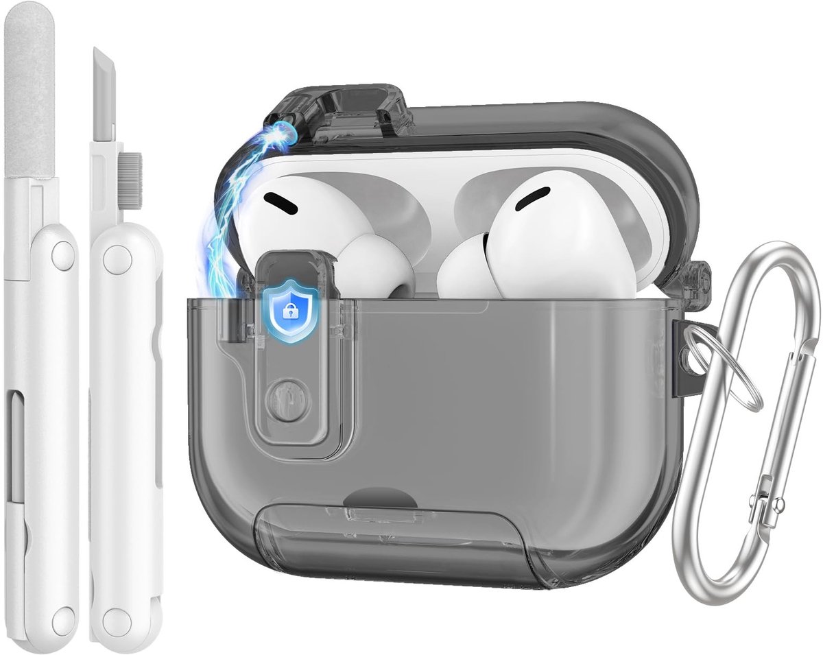 Solidchoice - Transparante Beschermhoes voor AirPods Pro 3 met Beveiligingsslot