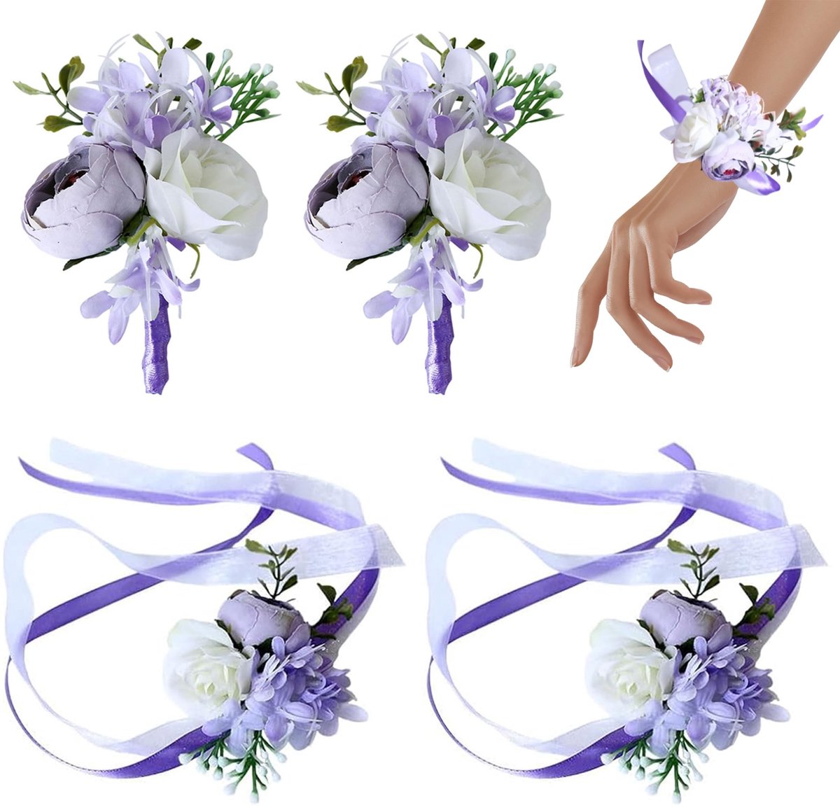 Solidchoice - Corsage en Boutonnière Set voor Bruiloften en Feestjes