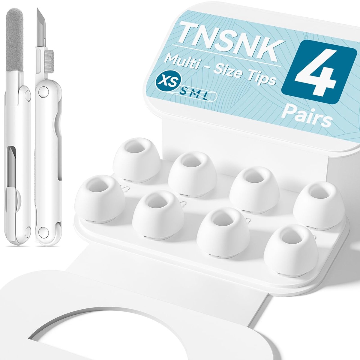 Solidchoice - 4 Pairs Oordopjes voor AirPods Pro (XS) met Reinigingskit