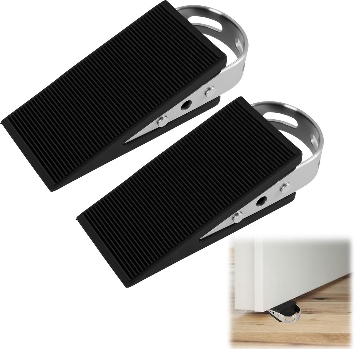 Solidchoice - Set van 2 Premium Rubber Deurwiggen met Antislip Design