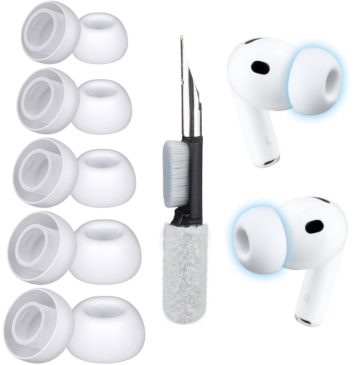 Solidchoice - Vervangende Silikon Oortopjes voor AirPods Pro 3 met Reinigingskit