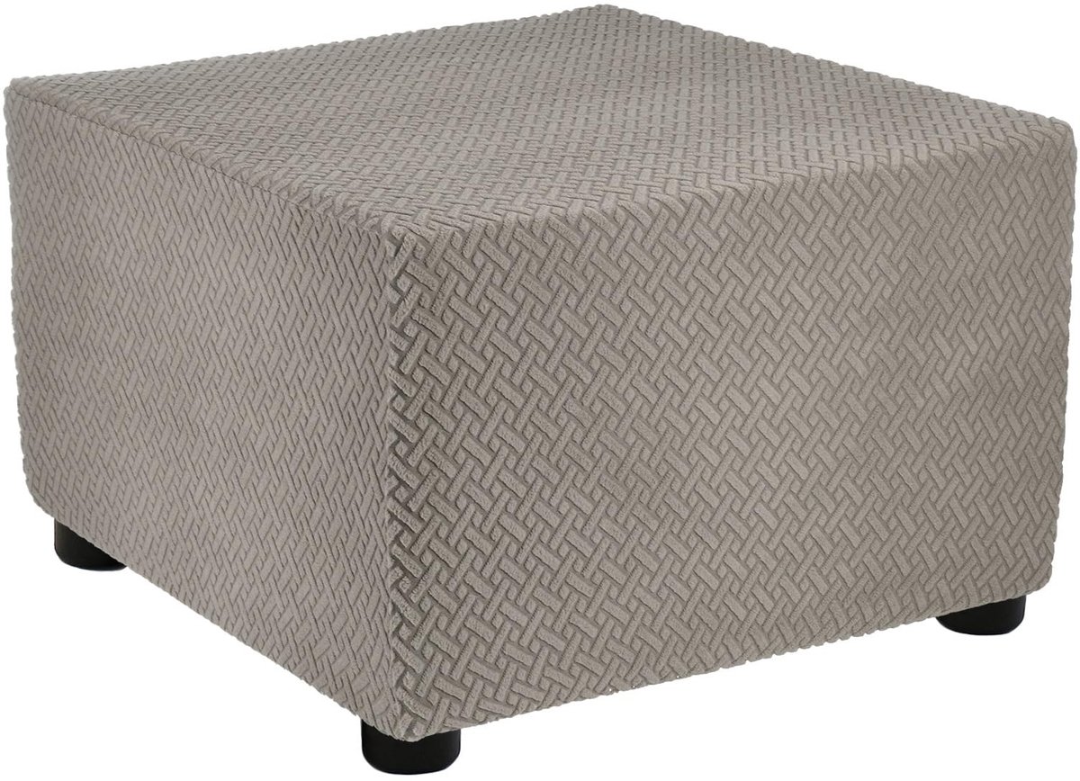 Solidchoice - Rekbare Zitzakhoes voor Vierkante Zitzak met Elastiek, Medium Taupe