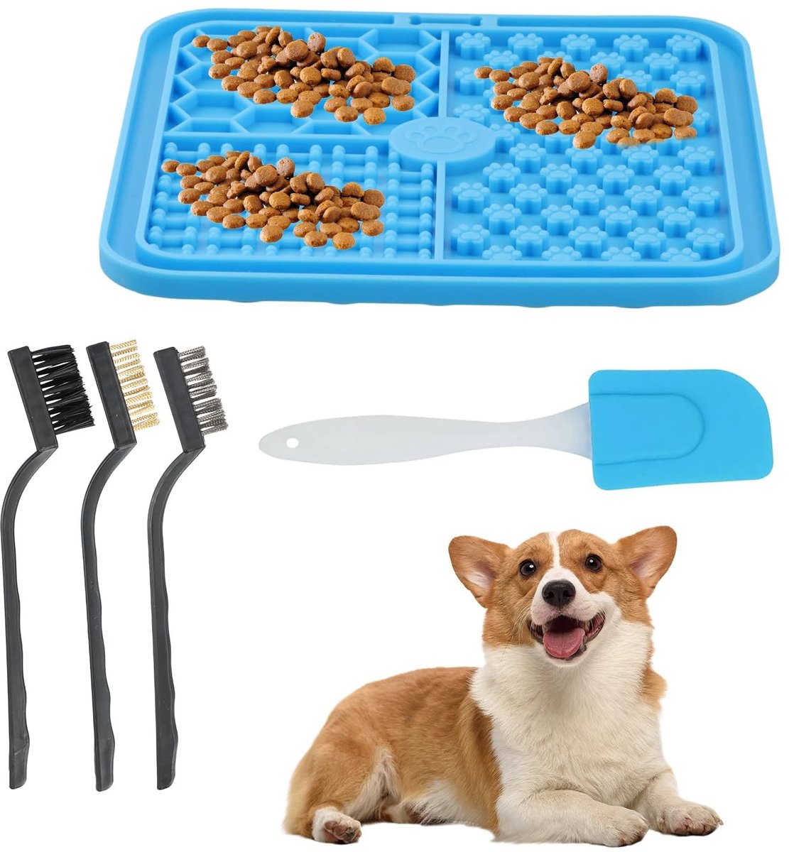 Solidchoice - Lick Mat voor Honden met Zuigkracht en Schoonmaakborstels
