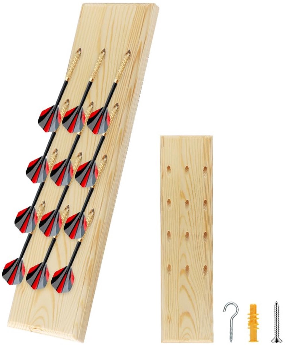 Solidchoice - Houten Dartpijlhouder voor 12 Darts Natuurhoutkleur
