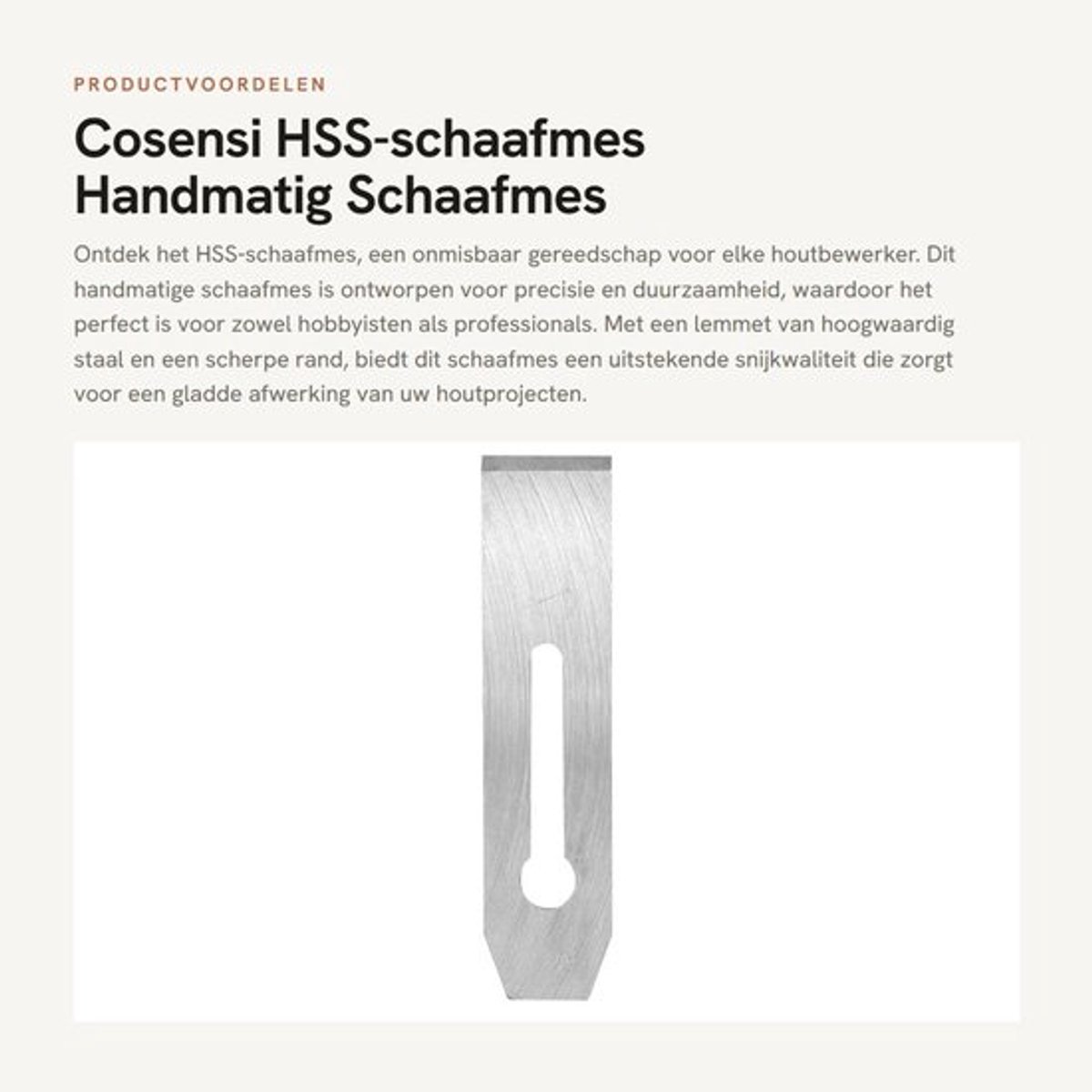 Schaafmes HSS - Handmatig Schaafmes - Houtbewerking - Lemmet 44 mm - Hoge Structuurbestendigheid - Scherpe Rand - Houtbewerkingsmes