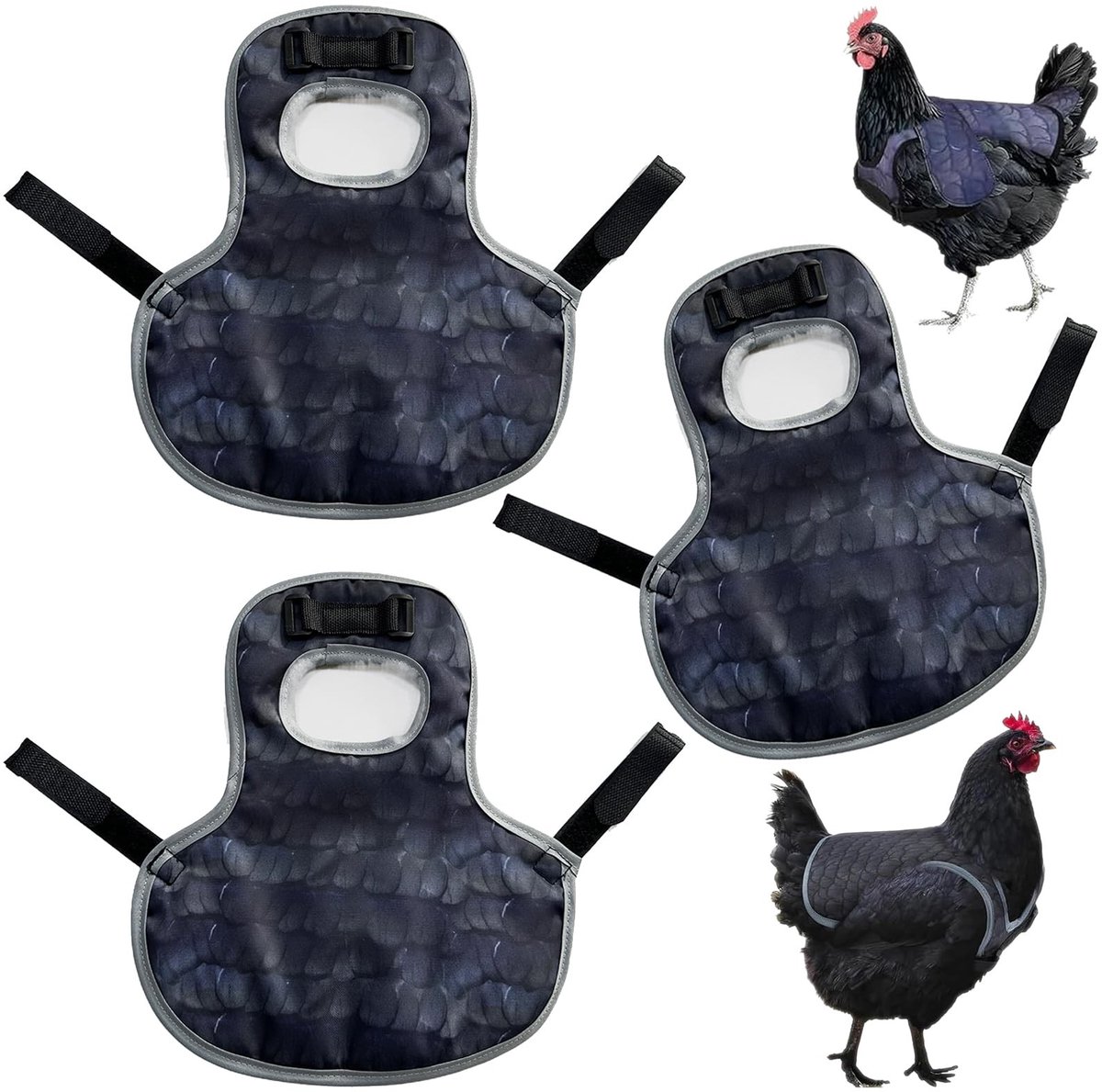 Solidchoice - Waterdichte Kippenkleding 3 Stuks met Rugbescherming