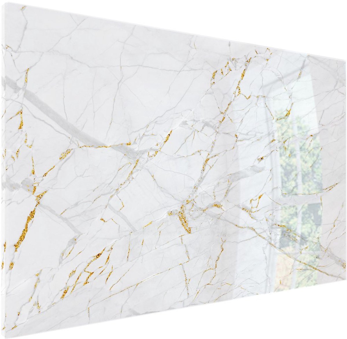 Mydesignglas Metalen Magneetborden - Whiteboard - Zonder lijst - Elk Type Magneet - Goud Marmer - Direct Leverbaar 60x40