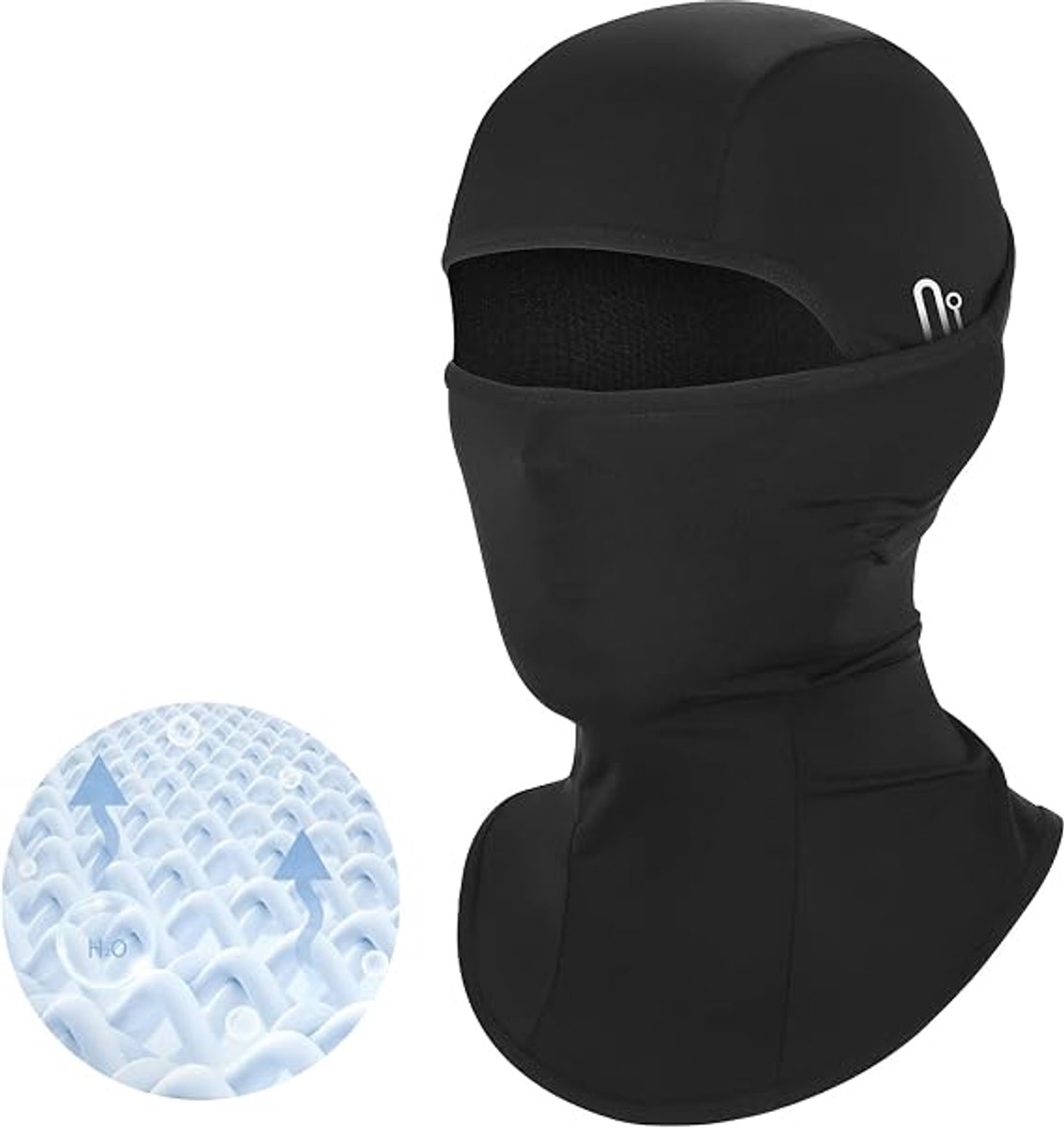 Zomer Balaclava van Ijszijde – UV-Beschermend Gezichtsmasker – Unisex – Geschikt voor Fietsen en Motorrijden – Zwart