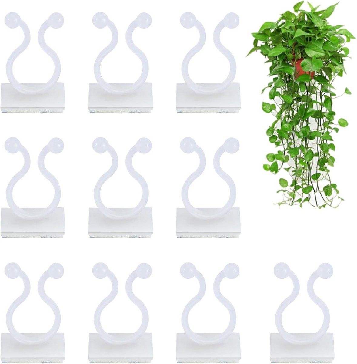 50 Stuks Zelfklevende Plant Clips voor Klimplanten, Wandmontage en Bevestiging, Wit