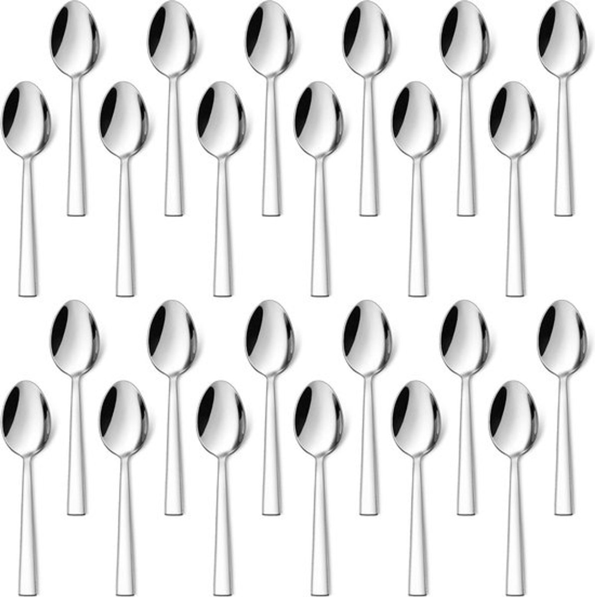 24 Stuks RVS Theelepels, Dessertlepels en Espressolepels van 13,5 cm - Ideaal voor Thuis, Restaurant en Café, Vaatwasserbestendig