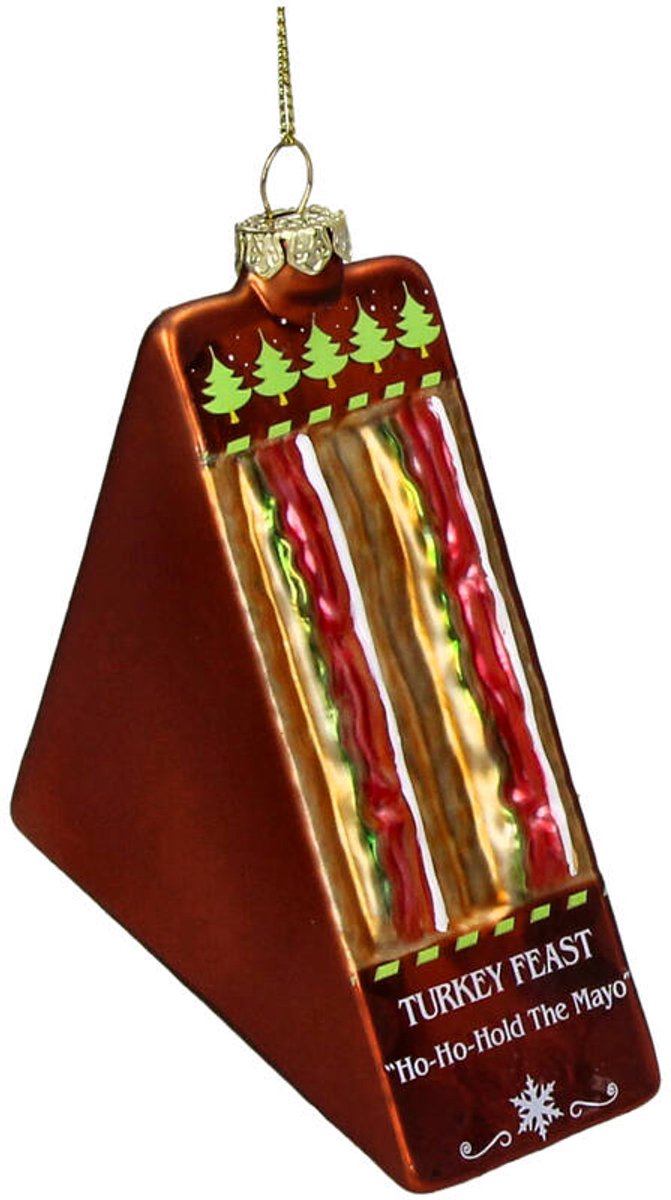 HD Collection Glazen Kerstornament Sandwich – Meerkleurig – 9,4 cm – Kerstboom Hanger – Trendy Kerstdecoratie