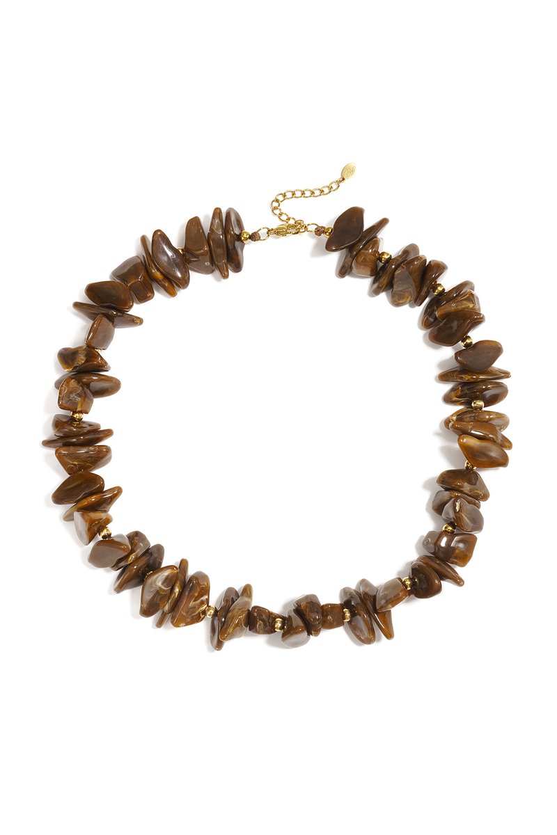 Acryl Kralenketting met Onregelmatige Vorm – Simple Series - Bruin