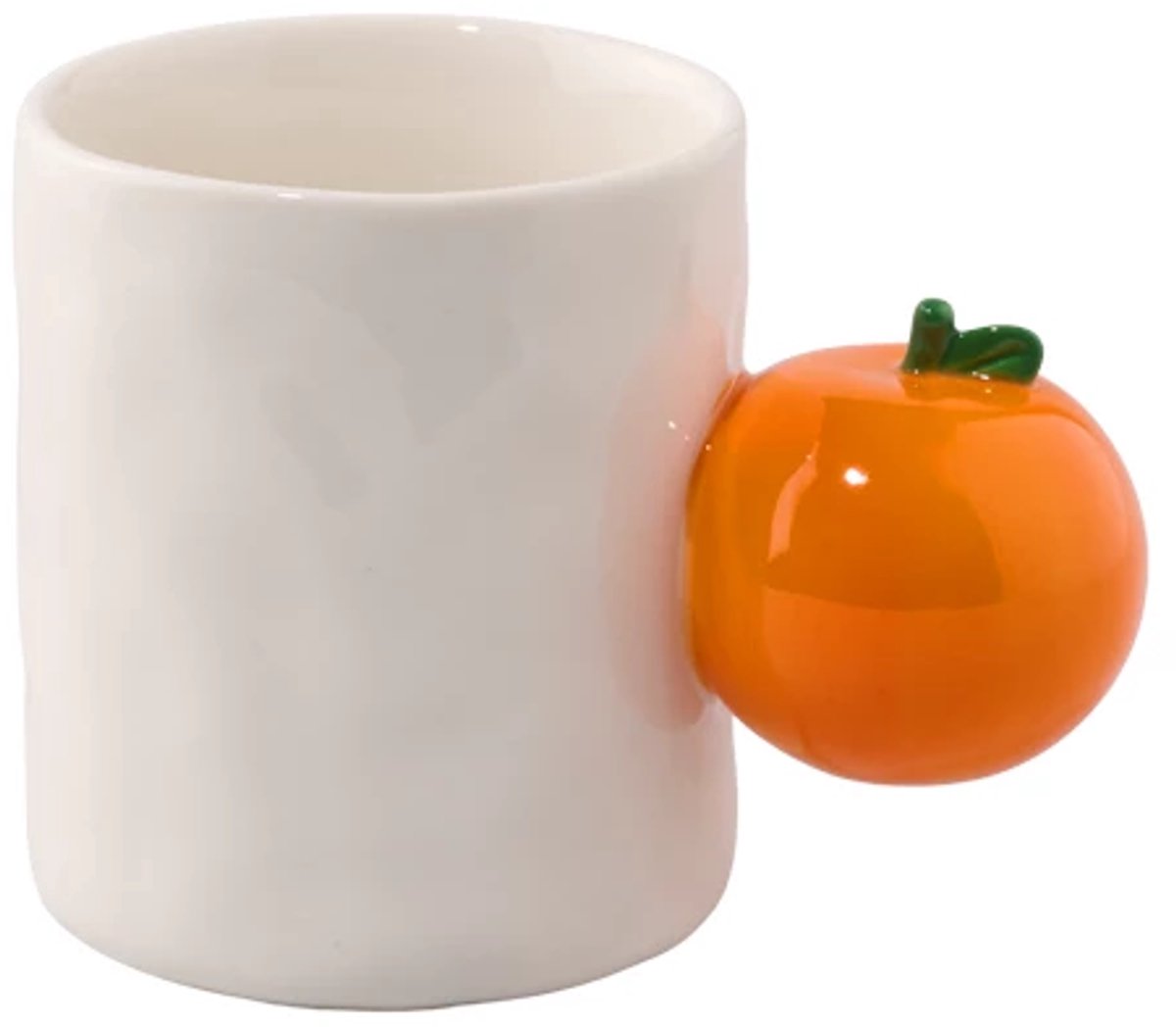 Fluid Market beker met handvat 13x8x9.5cm sinaasappel oranje