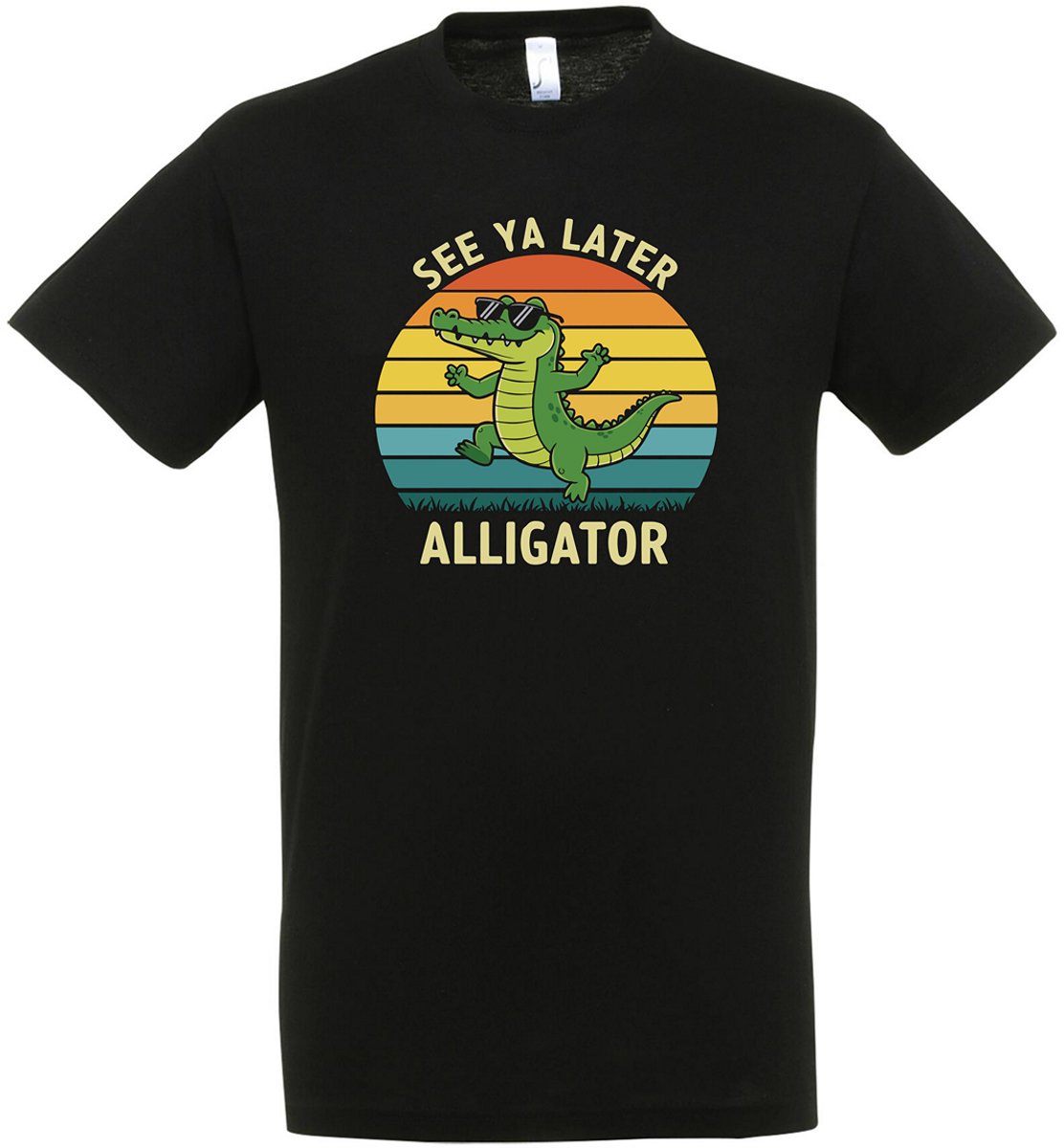 See Ya Later Alligator T-shirt - Heren Dames Unisex - cadeau - Grappige T-shirt’s - Origineel Cadeau - Zwart – Alligator - Funny - Grappig - Maat M