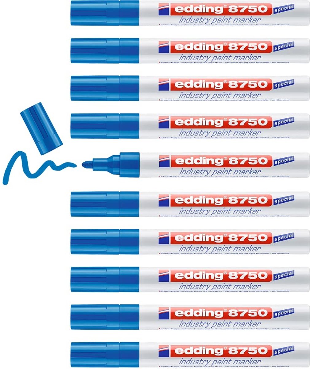 Solidchoice - Set van 10 Industrieel Lakmarkers Blauw