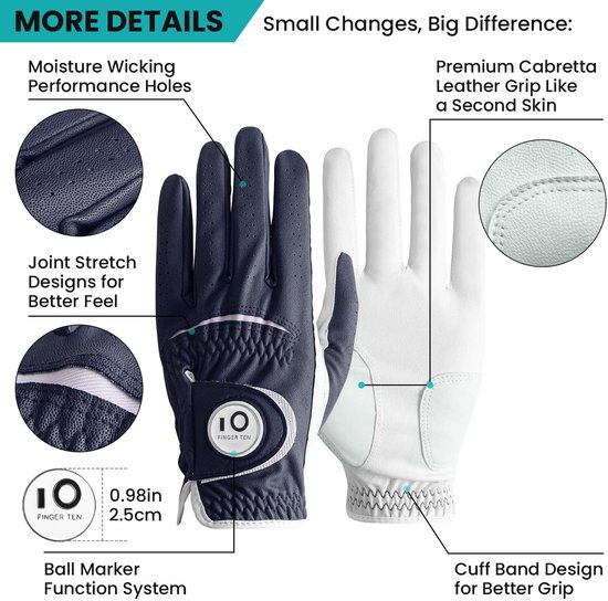 Solidchoice - Golfhandschoenen voor Mannen Links Leer met Ball Marker van Solidchoice — afbeelding 5