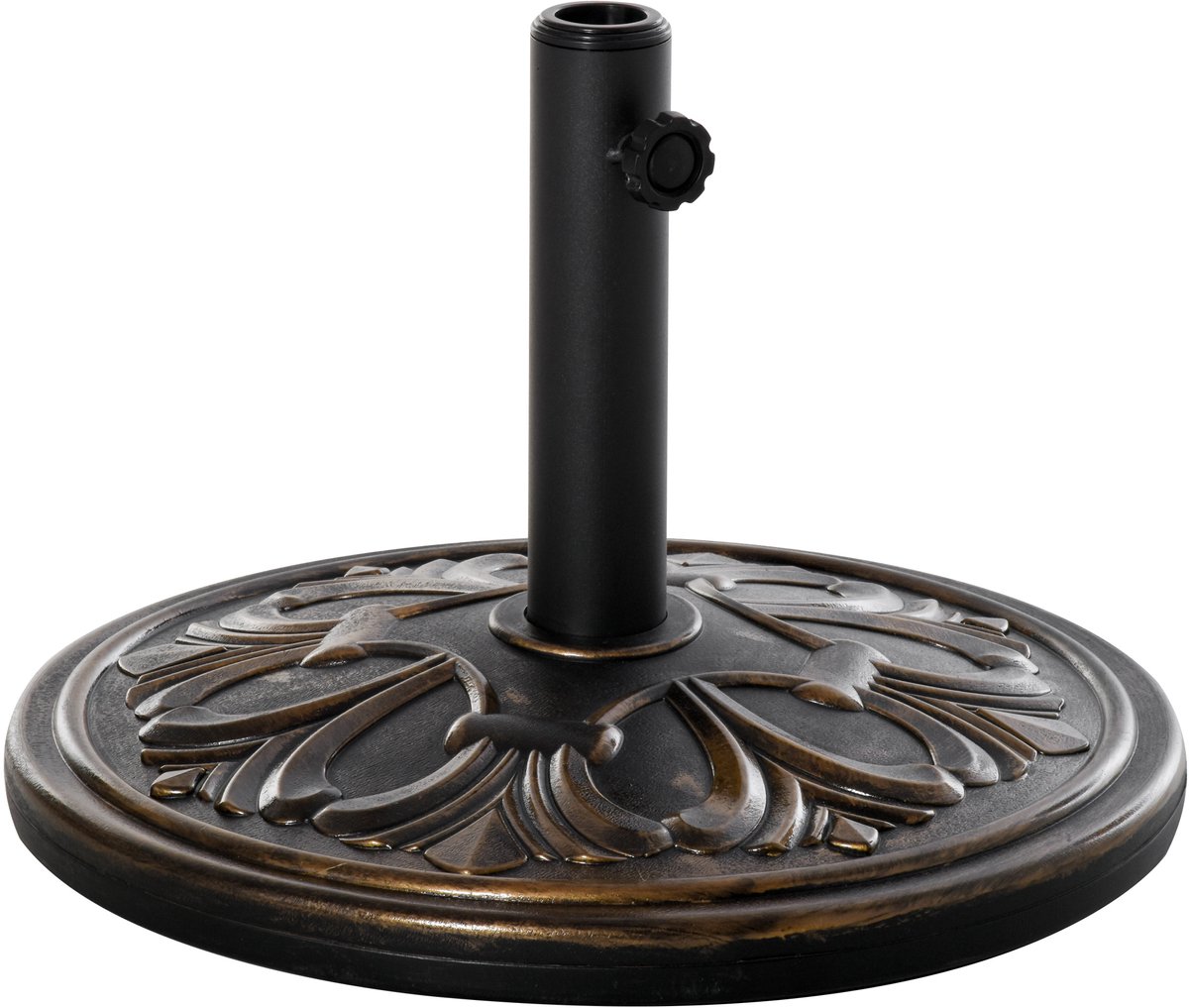 Outsunny Parasolvoet met middenpaal - Kunststof - 48x48x34cm - Goud