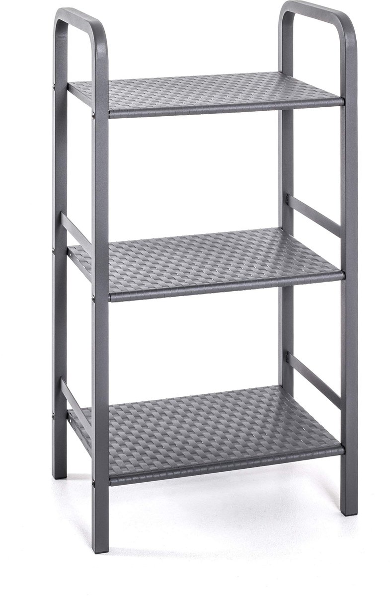 Solidchoice - Staalplank met 3 Metalen Schappen in Grijs